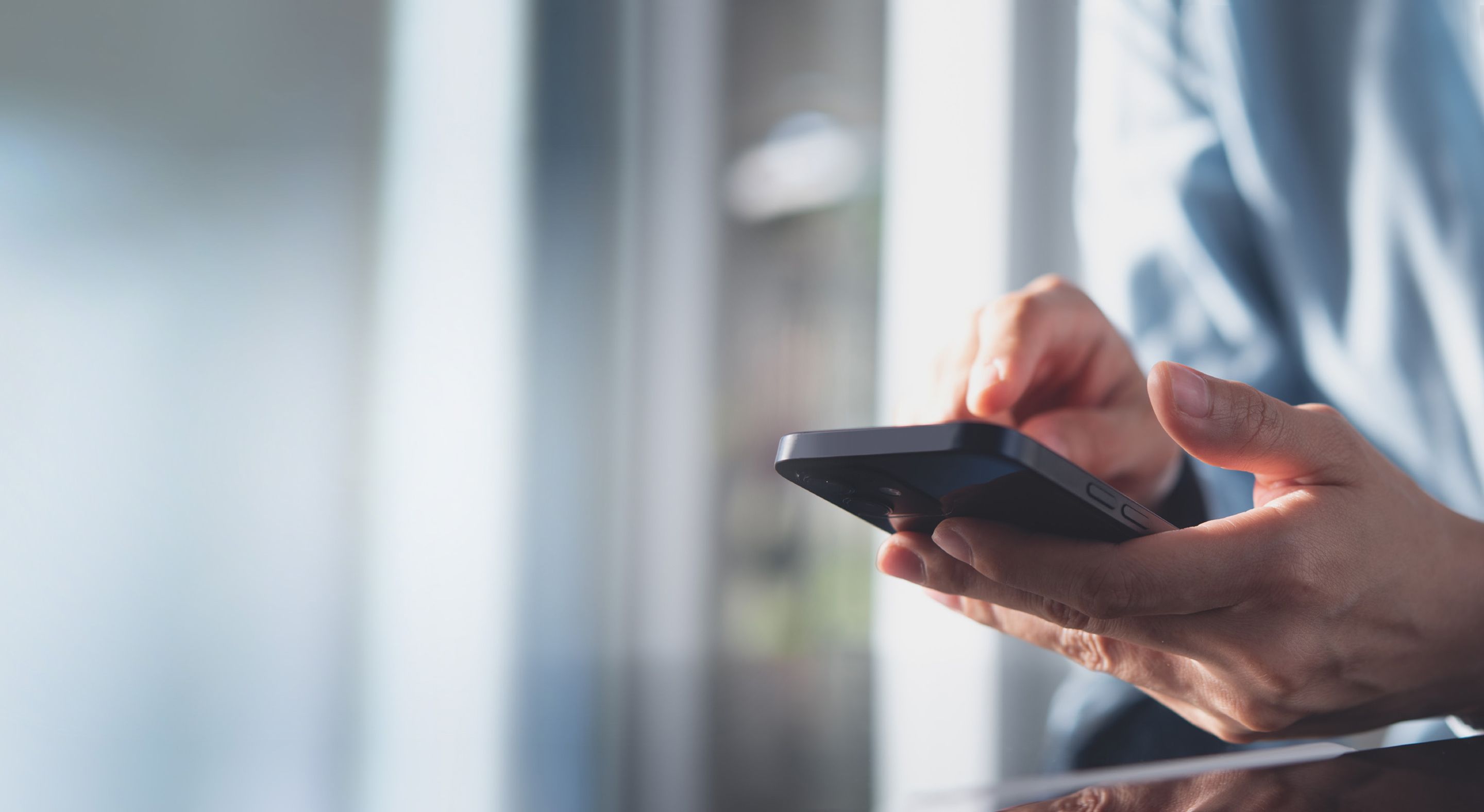 Man working on his smartphone