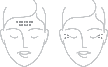 Forehead and Crows Feet injection icons